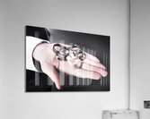 Man displaying a selection of stylish rings Acrylic Print