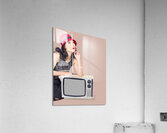 Woman on retro TV. Fifties broadcast Acrylic Print