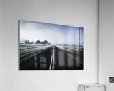Cold blue winter road Acrylic Print