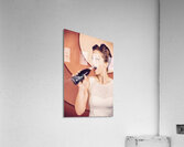 Retro pin up pop art. Soda girl from 1950 Acrylic Print