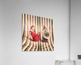 Happy pin up lady. Retro music and entertainment Acrylic Print