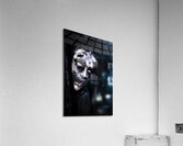 Head of a scary zombie peeking from behind tree Acrylic Print