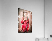 Scary horror voodoo girl with skeleton make-up Acrylic Print