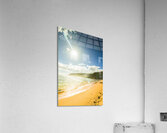 Beautiful coast with distant mountains Acrylic Print