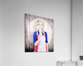 Young pinup housewife thinking what to cook Acrylic Print