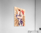 Retro pinup boxing girl fist pumping glove hand  Acrylic Print