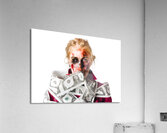 Worried zombie with Dollar bills Acrylic Print