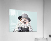 Woman rolling rich with US money Acrylic Print