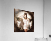 1940s aviation pinup girl wearing military fashion Acrylic Print