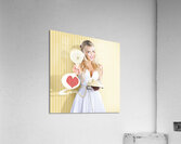 American Girl In Pinup Fashion With Retro Phone Acrylic Print