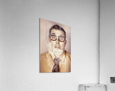 Smoking nerd businessman under work stress Acrylic Print