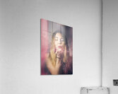Valentine girl making wish kiss Acrylic Print