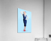 Young retro pinup girl wearing sailor uniform Acrylic Print
