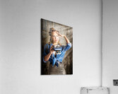 Young Retro Woman Holding Instant Camera Acrylic Print