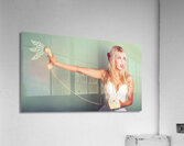 Comic Portrait Of A Blond Pin-up Girl With Phone Acrylic Print