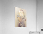 Vintage cookery girl baking with pinch of flour Acrylic Print