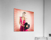 Smiling DJ Woman In Love With Retro Music Acrylic Print