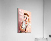 Glamorous Retro Blonde Girl Thinking Fashion Ideas Acrylic Print