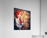Scary circus clown at horror birthday party Acrylic Print