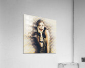 Surprised pin up girl gasping out shear joy Acrylic Print