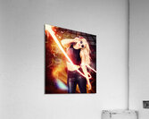 Clubbing trance girl dancing around 70s disco Acrylic Print