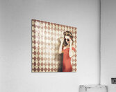 Vintage pinup fashion model in womens sunglasses Acrylic Print