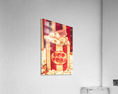 Retro tub of butter popcorn and ticket stub Acrylic Print
