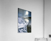 Blue moonlight beach landscape Acrylic Print