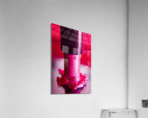 Pink lipstick pressed on surface Acrylic Print