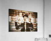 Old fashioned gent cheering to hot coffee Acrylic Print