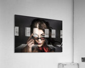 Beautiful pinup woman. Dark 50s fashion portrait Acrylic Print