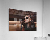 Attractive young pin up woman with old hairstyle Acrylic Print