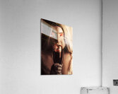 Vampire girl with holding glass of blood Acrylic Print