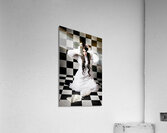 Retro girl crying over a glass of spilt milk Acrylic Print