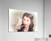 Hi fashion. Retro woman with high heel shoes Acrylic Print