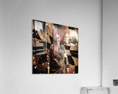 Crazy dancing disco clown on a psychedelic trip Acrylic Print