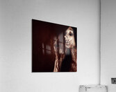 Vampire woman touching tasting and smelling blood Acrylic Print