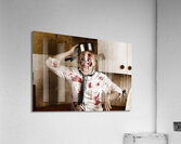 Funny zombie cook dancing in horror kitchen Acrylic Print