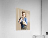 Woman with retro telephone Acrylic Print