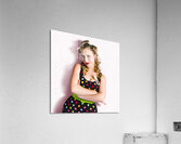 Pretty Retro Cleaning Lady On Polka Dot Background Acrylic Print
