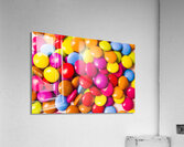 Colourful round candy balls closeup  Acrylic Print