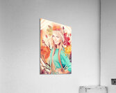 Pretty blond girl in autumn fashion illustration Acrylic Print