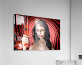 Danger. Zombie holding explosives in a terror act Acrylic Print