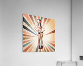 Retro pinup woman. Vintage makeup and hair Acrylic Print