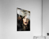 Attractive pinup woman in 1940 military style Acrylic Print