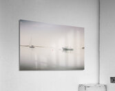 Vintage photo of a fishing boat anchored at dusk Acrylic Print