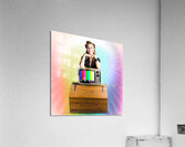 Technology Smart Pinup Woman On Retro Color TV Acrylic Print
