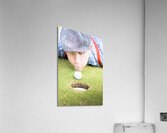 Golf Player Blowing The Ball Acrylic Print