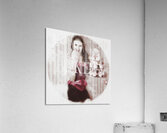 Pinup girl cooking up surprise treat in bakery Acrylic Print