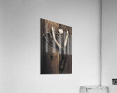 Vintage toy slingshot on wooden cubby house floor Acrylic Print